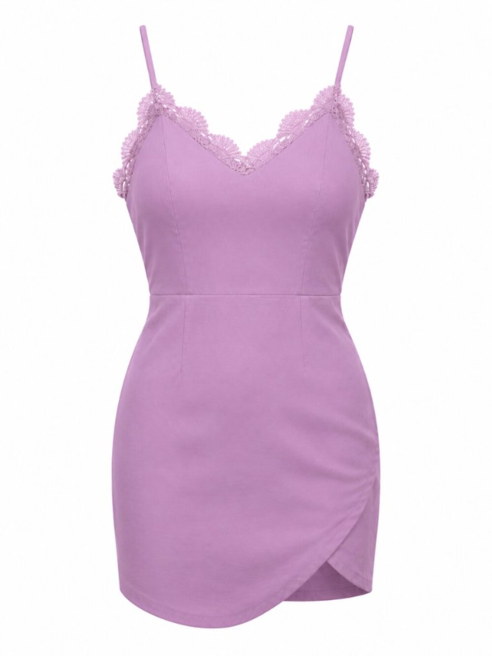 NWT Tobi Lilac Lace Trim Structured Mini Dress Size S